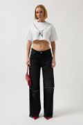 Baskılı Crop T-Shirt resmi