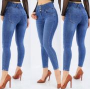 Yüksek Bel Likralı Jean Pantolon 90 Cm resmi