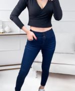 Yüksek Bel Likralı Jean Pantolon 90 Cm resmi