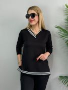 Kadın Yeni Sezon Uzun Kollu Ribana Detay Ikili Takım resmi
