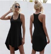 Kadın Kolsuz Halter Yaka Viskon Mini Elbise resmi