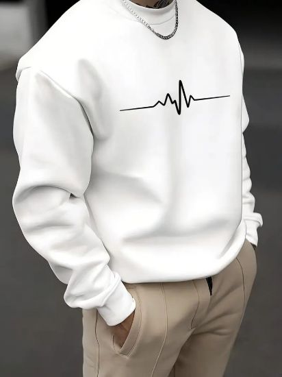 Erkek Uzun Kollu Baskılı Iki Iplik Sweat resmi