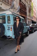 Siyah Çizgili Oversize Ceket resmi