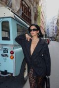 Siyah Çizgili Oversize Ceket resmi