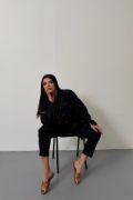 DENİM PUNTOLU GÖMLEK-PANTOLON TAKIM - Mavi resmi