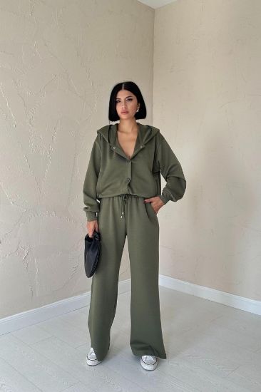 Haki Beli Lastikli Ceket Ve Pantolon Takım resmi