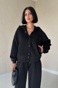 Siyah Beli Lastikli Ceket Ve Pantolon Takım resmi