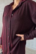 SİMLİ GÖMLEK - PANTOLON TAKIM - Bordo resmi