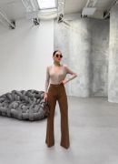 230 Gr Poly Viscose Full Lycra İspanyol Paça Pantolon resmi