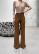 230 Gr Poly Viscose Full Lycra İspanyol Paça Pantolon resmi