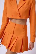 Pileli Etek Crop Ceket Takım resmi