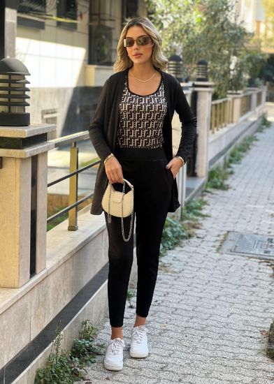 Kadın Uzun Kollukrep üçlü Takım resmi