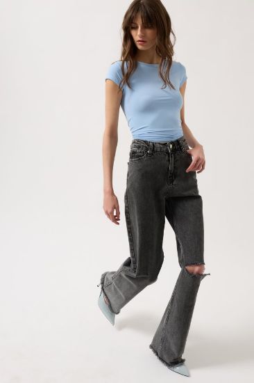 Lazer Kesim Wide Leg Jean resmi
