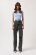 Lazer Kesim Wide Leg Jean resmi