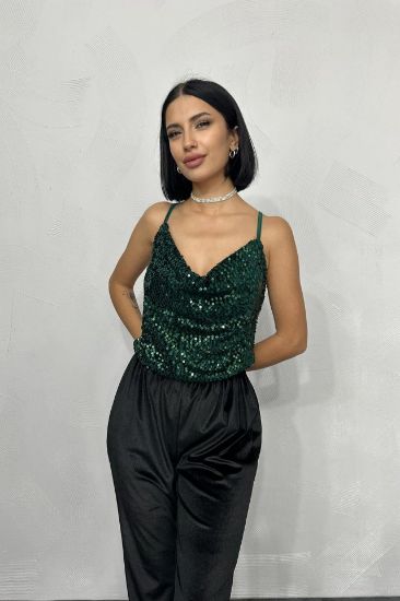 Zümrüt Askılı Degaje Bluz resmi