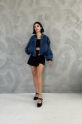 Mavi Kot Bomber Ceket resmi