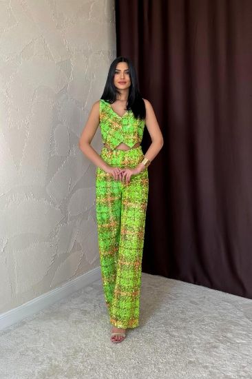 Yeşil Pullu Yelek Ve Pantolon Takım resmi