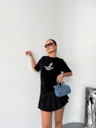 Kısa Kol Baskılı T-shirt - Siyah resmi