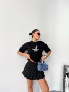 Kısa Kol Baskılı T-shirt - Siyah resmi