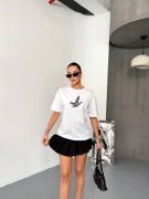 Kısa Kol Baskılı T-shirt - Beyaz resmi
