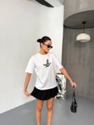 Kısa Kol Baskılı T-shirt - Beyaz resmi