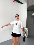 Kısa Kol Baskılı T-shirt - Beyaz resmi