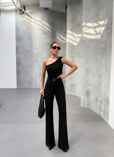 230 Gr Poly Viscose Full Lycra İspanyol Paça Pantolon resmi
