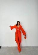 KRINKILL BÜSTİYER-PANTOLON-KİMONO TAKIM - Orange resmi