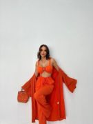 KRINKILL BÜSTİYER-PANTOLON-KİMONO TAKIM - Orange resmi
