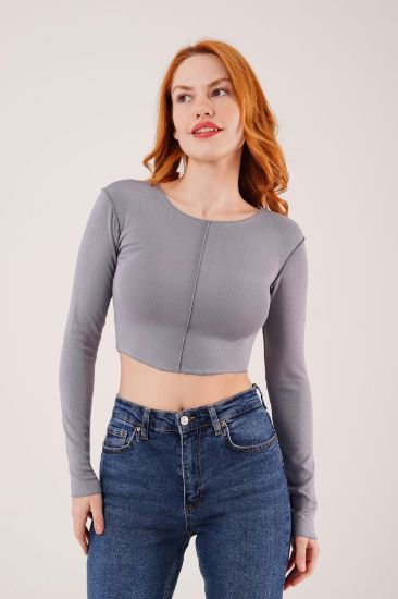 Ters Dikişli Basic Antrasit Body Bluz resmi