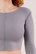 Ters Dikişli Basic Antrasit Body Bluz resmi