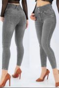 Yüksek Bel Likralı Jean Pantolon 90 Cm resmi