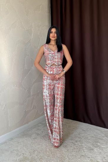 Gri Pullu Yelek Ve Pantolon Takım resmi