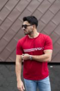 Erkek Kısa Kollu Nasa Baskı Basic Erkek T-shirt resmi