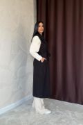 Siyah Kolsuz Kaşe Kaban resmi