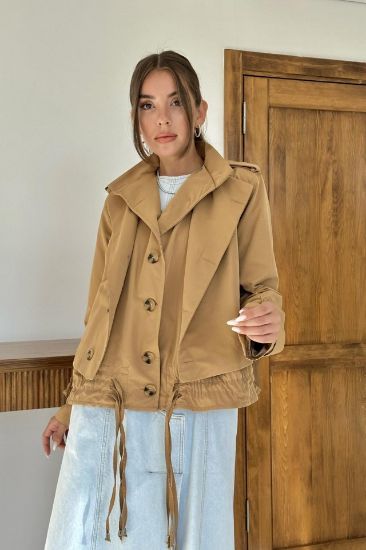 Camel Çift Katlı Kısa Ceket resmi