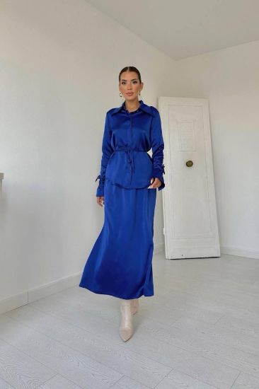 Saks Biyeli Gömlek Ve Etek Takım resmi