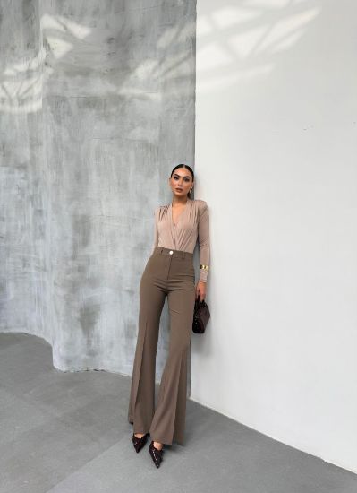 230 Gr Poly Viscose Full Lycra İspanyol Paça Pantolon resmi