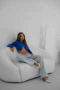 Taş Detay Triko Yaka Crop Bluz resmi