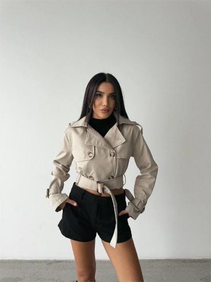 CROP TRENCH KEMER DETAYLI - Taş resmi
