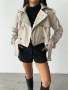 CROP TRENCH KEMER DETAYLI - Taş resmi