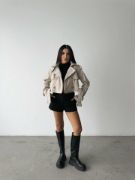 CROP TRENCH KEMER DETAYLI - Taş resmi