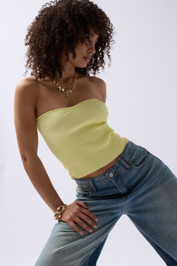 Straplez Dokulu Crop resmi