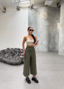 230 Gr Poly Viscose Full Lycra Metal Toka Aksesuarli Pantolon resmi