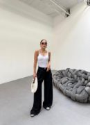 230 Gr Poly Viscose Full Lycra Pi̇leli̇ Palazzo Pantolon resmi