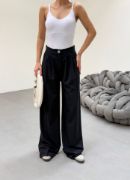 230 Gr Poly Viscose Full Lycra Pi̇leli̇ Palazzo Pantolon resmi