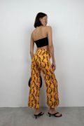 Desenli Boru Paça Pantolon resmi