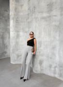 230 Gr Poly Viscose Full Lycra İspanyol Paça Pantolon resmi