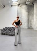 230 Gr Poly Viscose Full Lycra İspanyol Paça Pantolon resmi