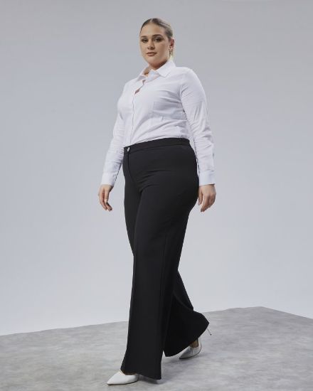 Poly Viscose Full Lycra Beli̇ Lasti̇kli̇ Battal Pantolon resmi